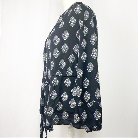 Diane Von Furstenberg Design Silk Wrap Top Blouse - Picture 2 of 10